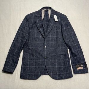 NWT Brooks Brothers Wool Checkered Suit Jacket Red Fleece Baby Alpaca Blazer 40R